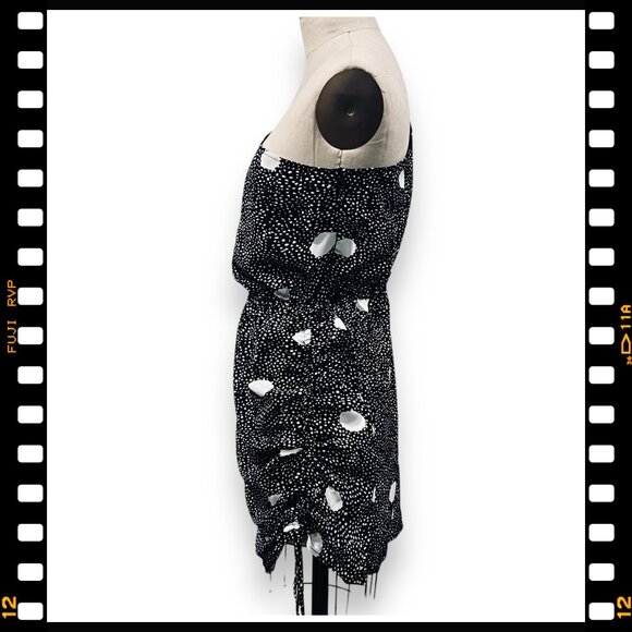 AX PARIS One-Shoulder Polka Dot Ruched Dress - Size US 10 / UK 14  - Brand New - Picture 5 of 9